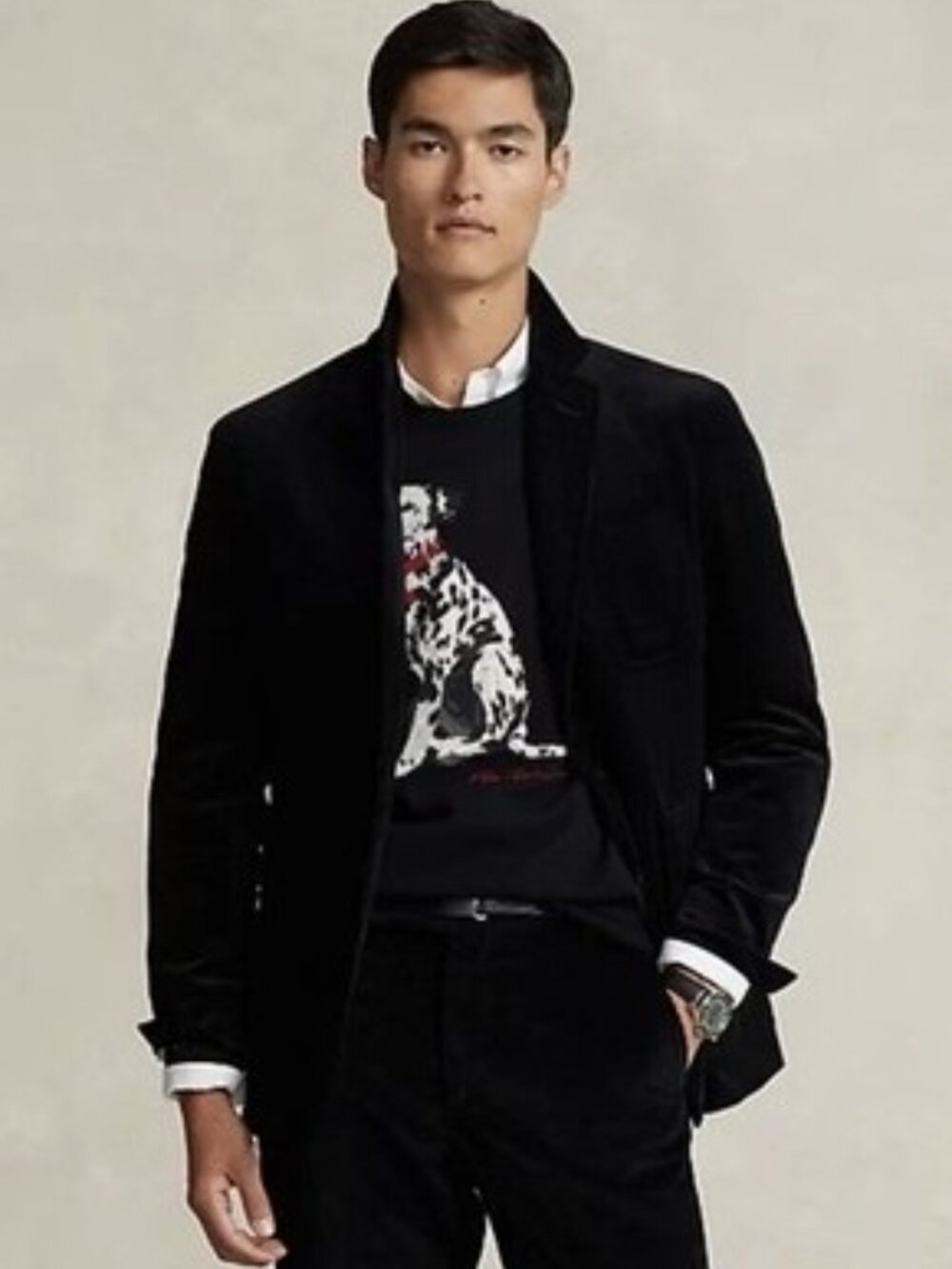 Polo Ralph Lauren Mens NWT Soft Tailored Corduroy Suit Jacket In Black Size 38R